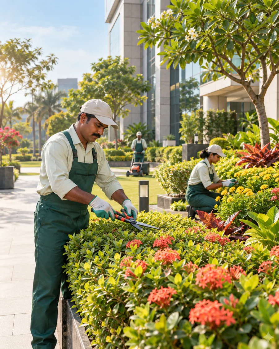 Landscaped commercial property